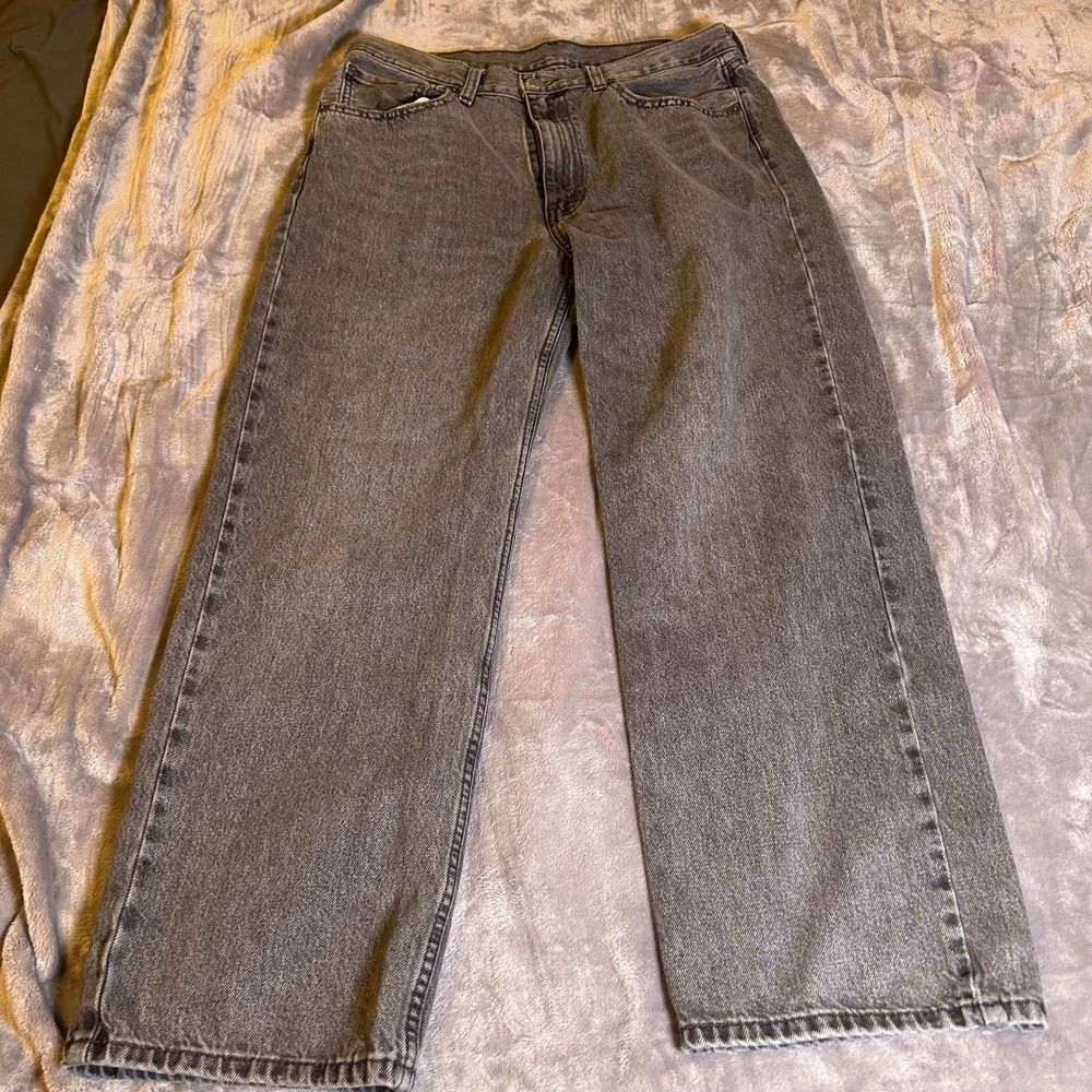 Levis 565 Loose Straight Jeans Mens 33x30 Grey Washed Denim Baggy Skater Retro